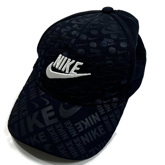 Nike Sports Vintage Hat Blue Cap Stretch Fit 3D Textured Red Label - Picture 2 of 8